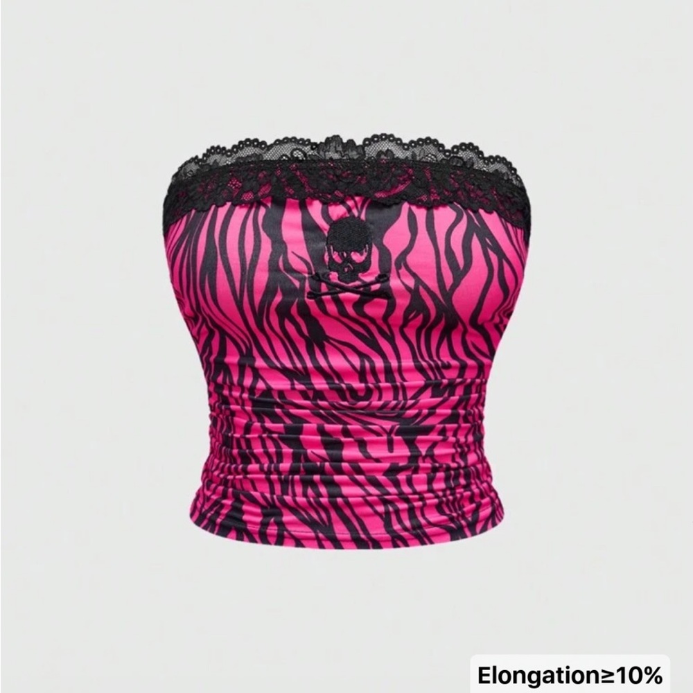 Pink and Black Zebra Print Tube Top